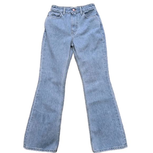 GANNI Denim Betzy High Rise Bootcut Jeans Organic Cotton  Blue Stone 26W/32L 90s - Picture 3 of 8